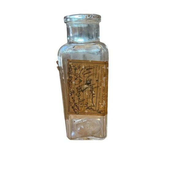 Antique Medicine Bottle with Original Label - Vintage Apothecary Glass from Dr. - Picture 4 of 5